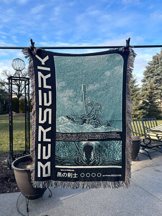 Berserk woven tapestry blanket - 100% cotton