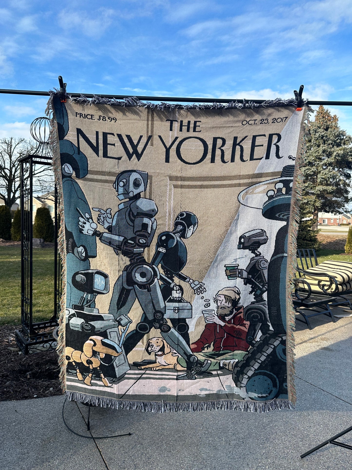 Future new yorker woven tapestry blanket - 100% cotton