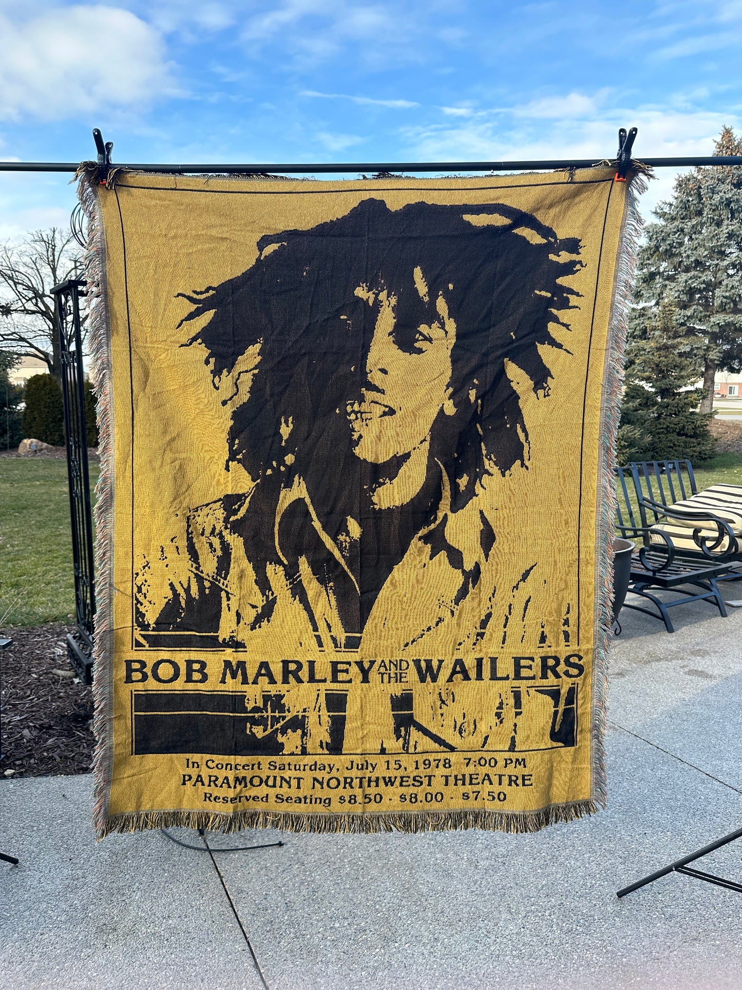 Bob marley woven tapestry blanket - 100% cotton