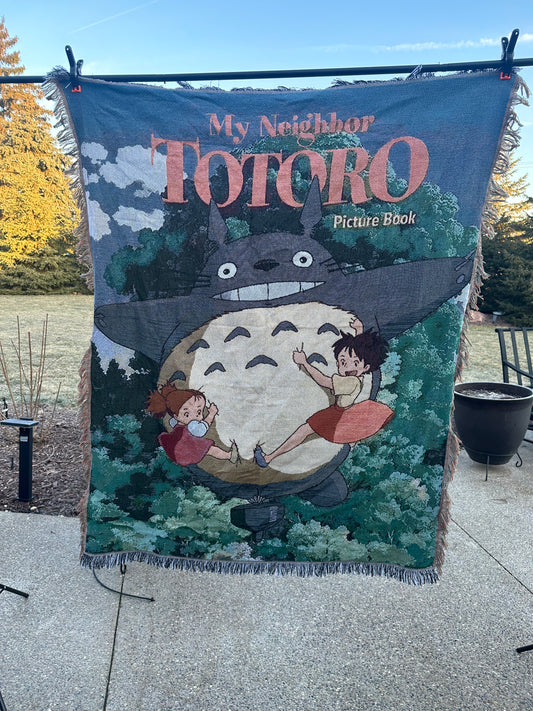 My neighbor Totoro woven tapestry blanket - 100% cotton