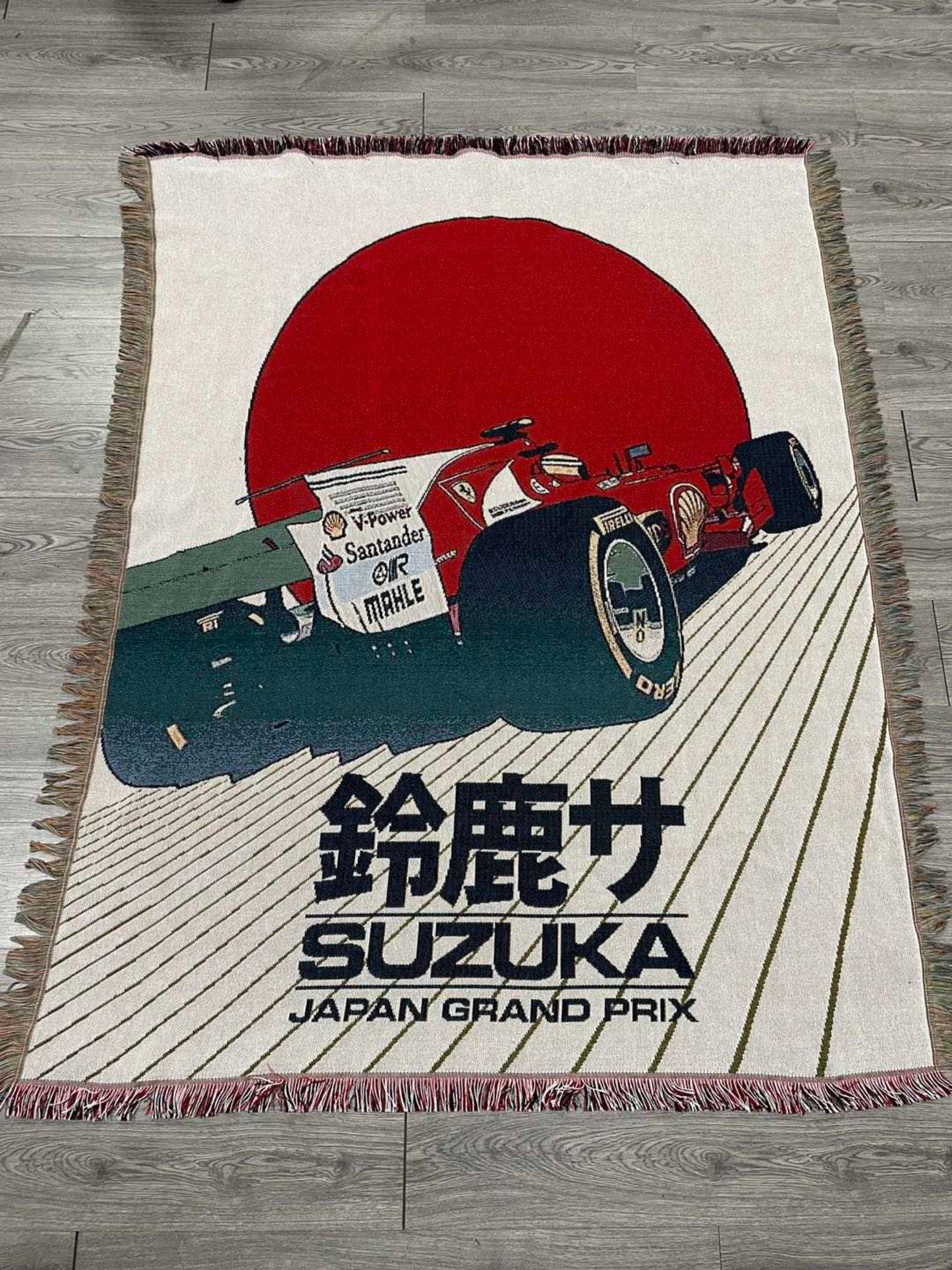 Suzuka racing woven tapestry blanket - 100% cotton