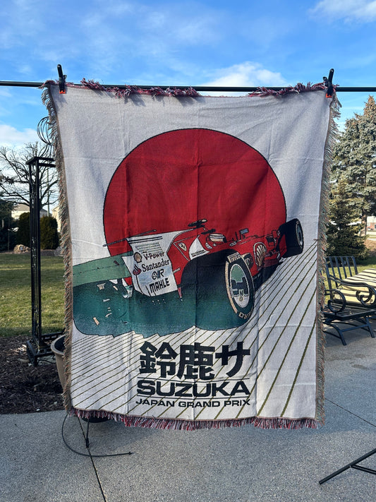 Suzuka racing woven tapestry blanket - 100% cotton