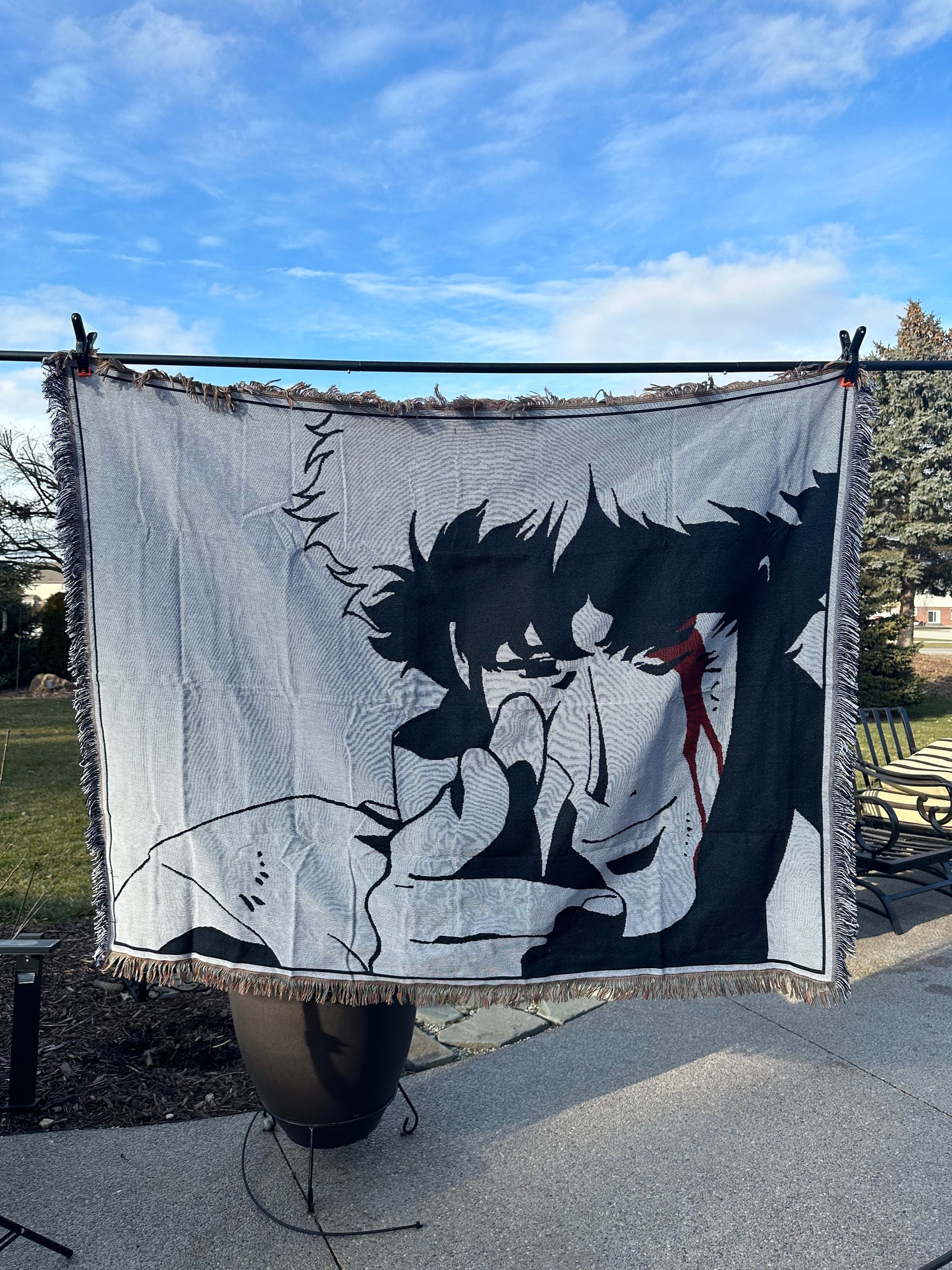 Spike cowboy bebop woven tapestry blanket - 100% cotton